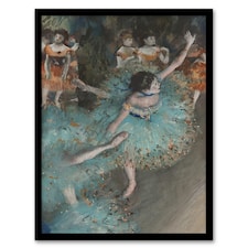 Edgar Degas Framed Wall Art Print Swaying Ballet Dancer in Green Home Décor