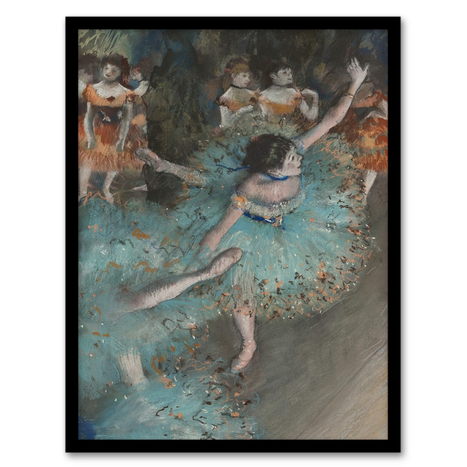 image 1 of Edgar Degas Framed Wall Art Print Swaying Ballet Dancer in Green Home Décor