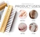 image 7 of Double-Sided Wooden Nail Brush Heavy Duty Natural Bristle Hand Scrub Brush for Fingernails and Toes - Pack of 12 | White | White | 12