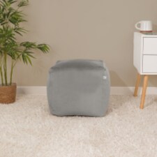 rucomfy Velvet Cube Bean Bag Pouffe - Soft Stylish Footstool