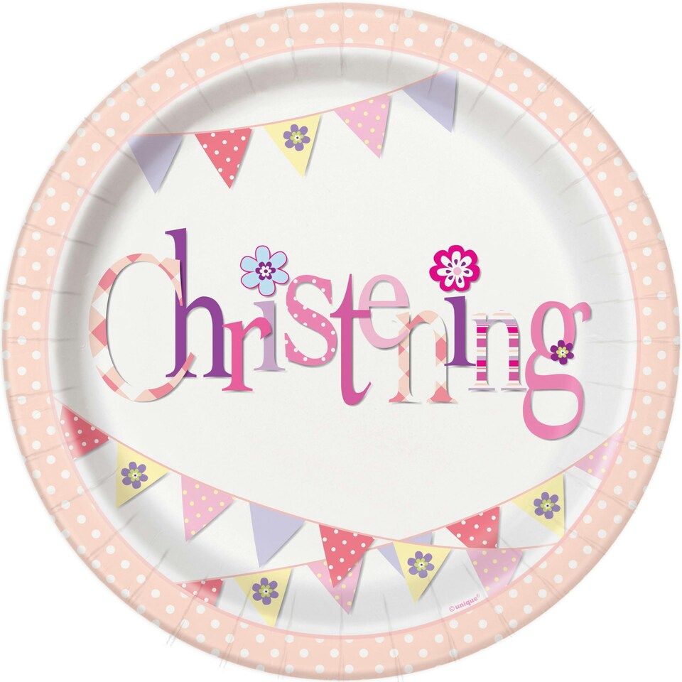 8 PINK BUNT CHRSTN 9IN PLATE -  UNIQUE