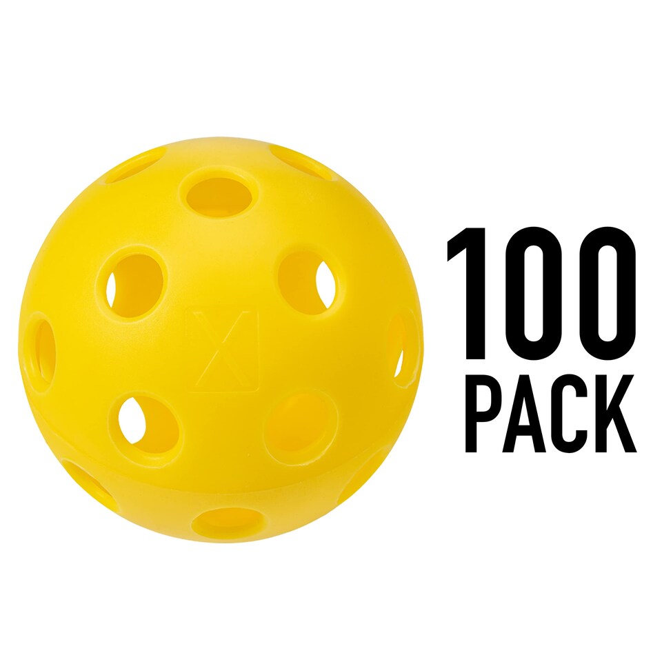 image 1 of Franklin Sports X-26 Indoor Pickleballs - USA Approved Tournament Balls - Bulk 100 Pack - Yellow
