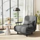 image 3 of COSTWAY 3-in-1 Convertible Sofa Bed Sleeper Chair Dark Grey Grey