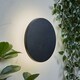 image 2 of ValueLights Chad Black Backlit Circle IP65 LED Outdoor Wall Light | Black