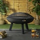 image 8 of Harbour Housewares Round Fire Pit Grill & Spark Guard Set - 72.5cm - Grey