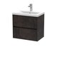image 1 of Balterley Square Wall Hung 2 Drawer Vanity Unit & Ceramic Basin | Grey | Metallic Slate