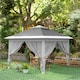 image 7 of Outsunny Pop Up Gazebo Height Adjustable Canopy Tent w/ Carrying Bag, Dark Grey | Grey | Dark Grey