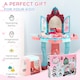 image 7 of AIYAPLAY 31 Pieces Kids Dressing Table Set with Magical Princess Mirror, Music Lights, Makeup Accessories, Hair Dryer, Chair, Drawer for Ages 3-6 Years