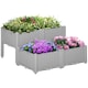 image 1 of Outsunny 4-pieces Elevated Flower Bed Vegetable Herb Planter Plastic, Grey