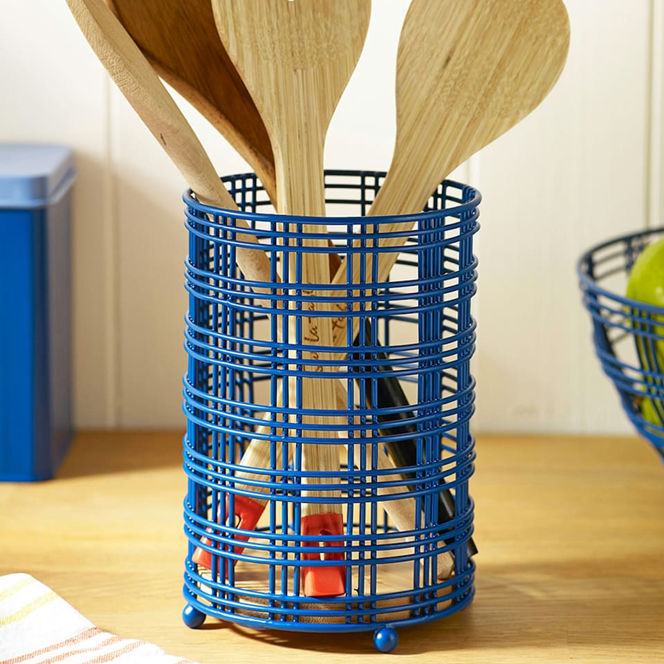 image 1 of Sur La Table Colour Me Happy Blue Utensil Holder