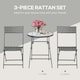 image 3 of Outsunny 3 PCs Patio Wicker Bistro Set Foldable Table and Chair Set for Outdoor