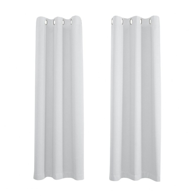 Grey Eyelet Curtains - Thermal Blackout Curtains - 66 X 84 Inch Drop - 2 Panel