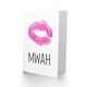 image 2 of Anniversary Card Mwah Lips Hot Pink Kiss Mark Romantic Love