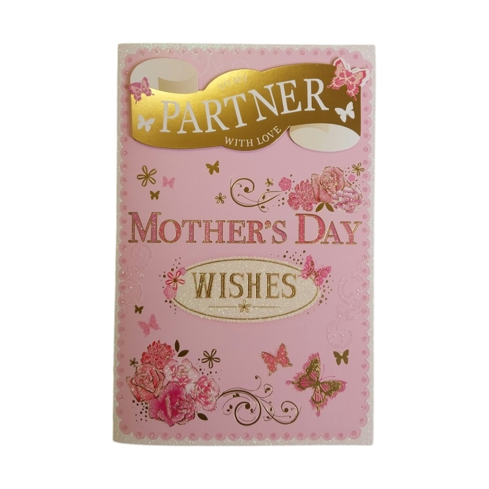 image 1 of To My Partner Butterflies and Flowers Design Mother's Day Boxed Card