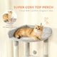 image 4 of PawHut Cat Tree, 170 cm Large Cat Tower with 7 Scratching Posts, 1 Tunnel, 2 Condos, 1 Hammock, 1 Perch, 1 Ramp, 3 Platforms, 2 Pompoms, Multi-Level Kitty House for Indoor Kittens, Light Grey