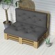 image 10 of Outsunny 2 Seater Outdoor Seat Cushions and Back for Pallet, Charcoal Grey White | Beige