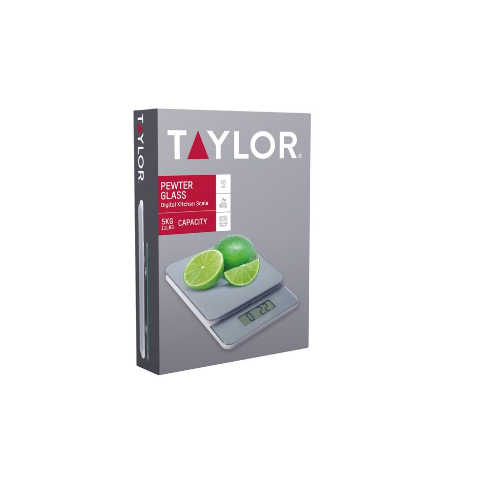 image 1 of Taylor Kitchen Scale Pewter Grey Glass 5kg