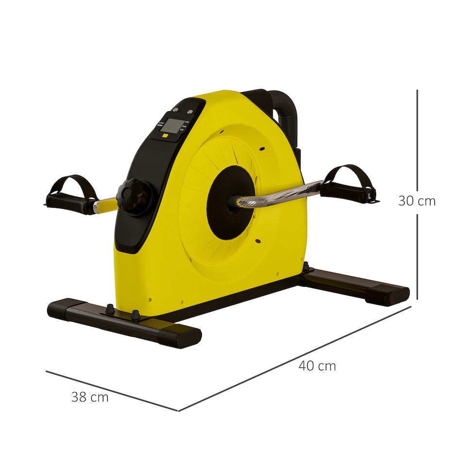 image 1 of SPORTNOW Mini Exercise Bike, Under Desk Bike for Legs, Arms Workout, Yellow