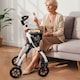 image 5 of COSTWAY Rollator Lightweight Foldable Rolling Walker-White