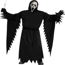 Scream Ghostface Aged Mask Costume Mens Adults Halloween Fancy Dress Costume