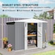 image 5 of Outsunny 8 x 4 ft Garden Storage Shed, Outdoor Metal Shed, Light Grey | Grey | Light Grey | 1