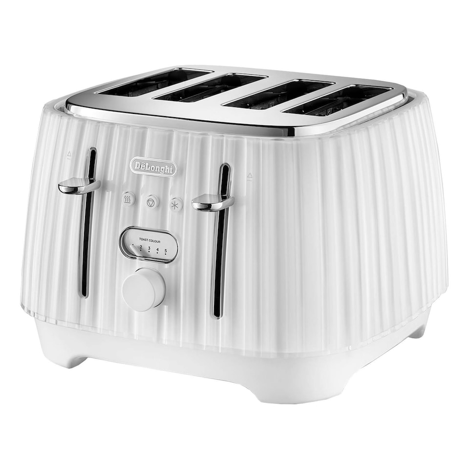 image 1 of Delonghi Ballerina 1.7L Kettle & 4 Slice Toaster Set, White