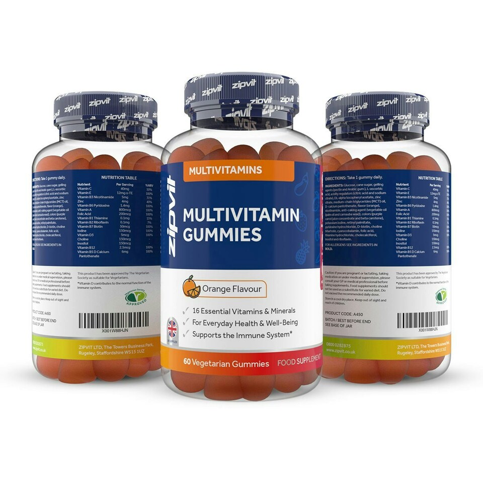 image 1 of Multivitamin Gummies for Adults, 60 Vegetarian Gummies, 2-Month Supply, 16 Vitamins for Immune Support