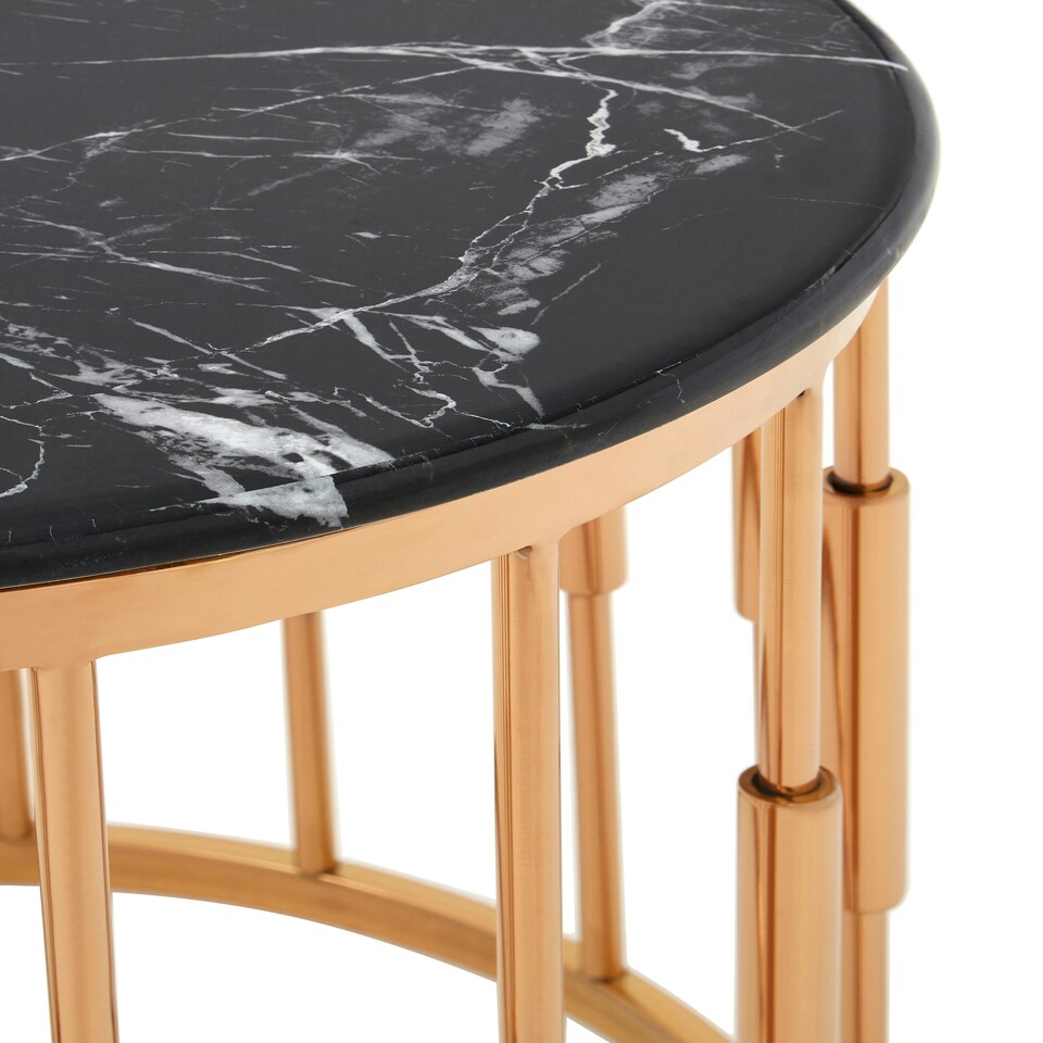 image 1 of Interiors By Premier Functional Round Copper Finish Side Table, Luxury Modern Side Table For Livingroom, Sturdy Bedside Table Multi