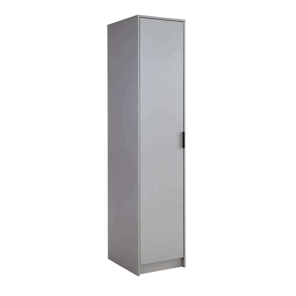 image 1 of Phoenix Wardrobe 1 Door Space Saving Bedroom Home Furniture Clothing Storage Unit | Grey