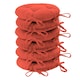 image 1 of Harbour Housewares Round Garden Chair Seat Cushions - Paprika - Pack of 6 Red