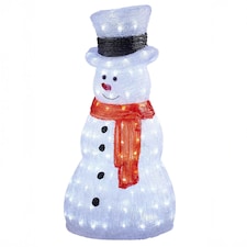 Neo Large 70cm Acrylic Light Up Snowman Outdoor Festive Christmas Garden Porch Decoration Display Warm White Bright LEDs Illuminated Weatherproof