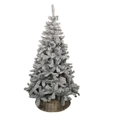 Kaemingk 8ft (240cm) Flocked Snowy Imperial Pine Hinged Christmas Trees