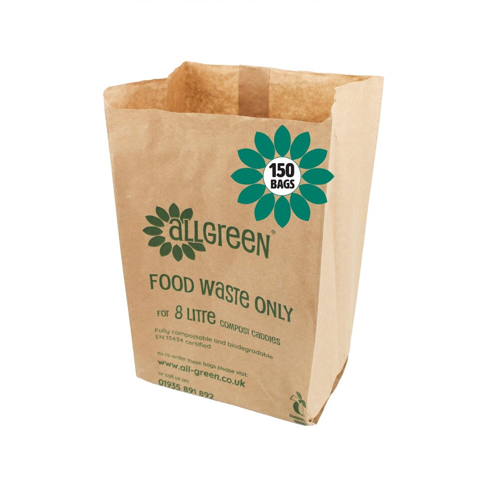 image 1 of 8L Paper Compostable Food Waste Caddy Liners (Small) - 150 Bags