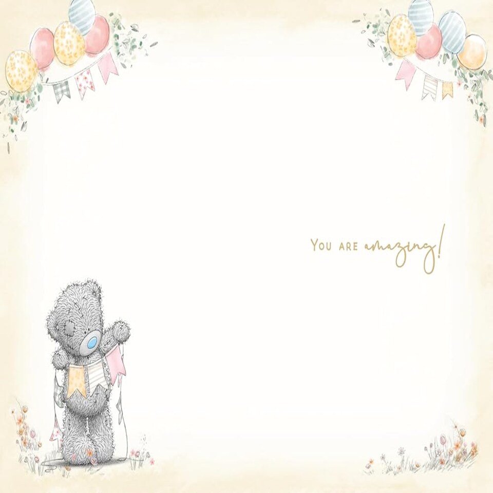 image 1 of Bear With Balloons Congratulations Card