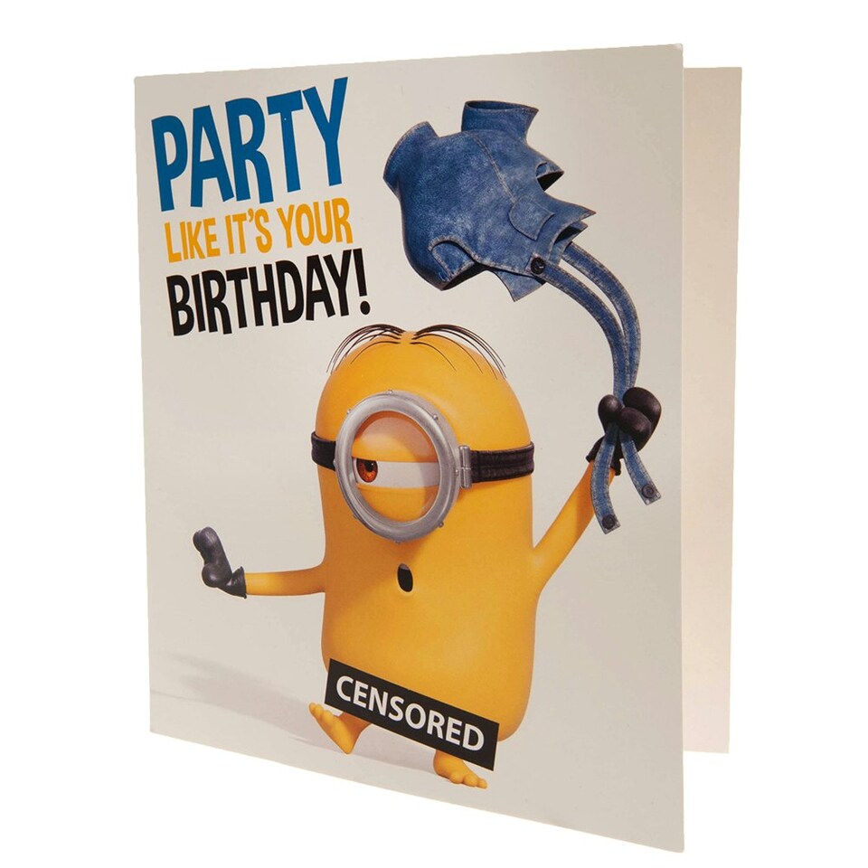 image 1 of Minions Party Birthday Card - White/Yellow - One Size