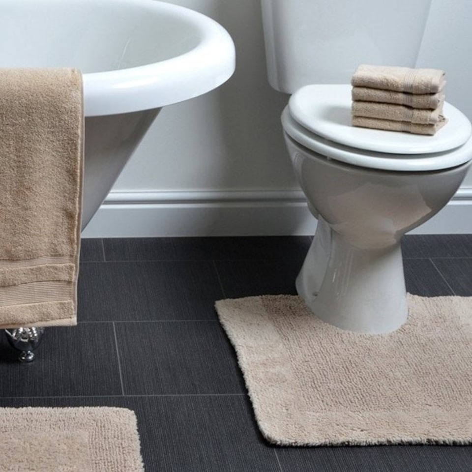 image 1 of Heavyweight Reversible Pedestal Toilet Mat | Grey