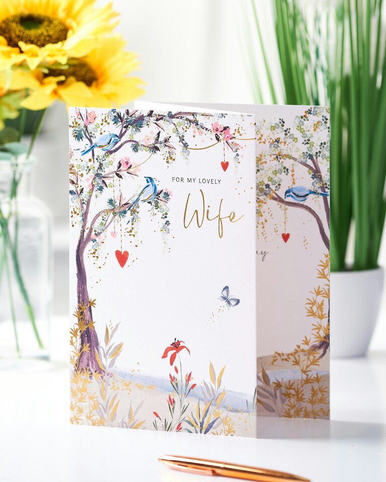 image 1 of Wife Birthday Card - Woodland scene