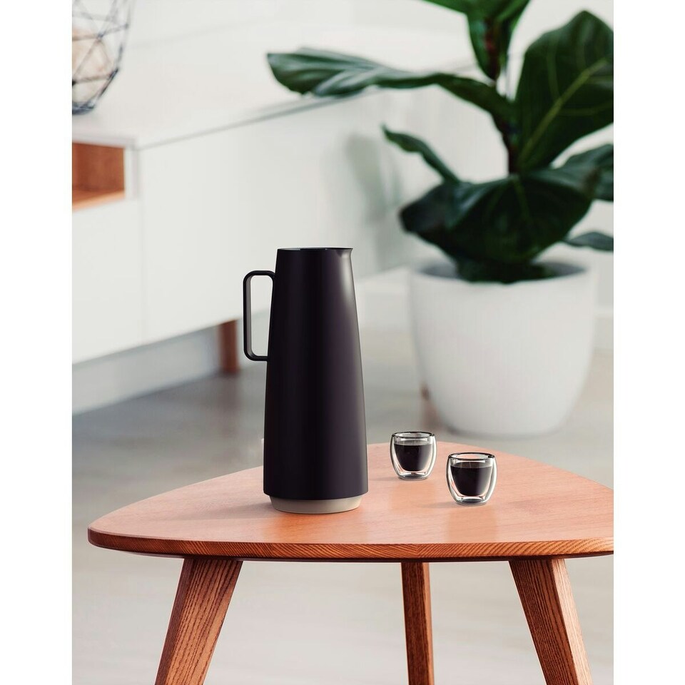 image 1 of Tramontina Thermal Flask with Interior Glass Container (Black, 1.0l)