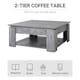 image 4 of HOMCOM 2 Tier Coffee Table Accent End Console Table Bottom Shelf Grey