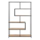 image 2 of Seaford Black Metal Large Asymmetrical Bookcase with 5 Oak Shelves