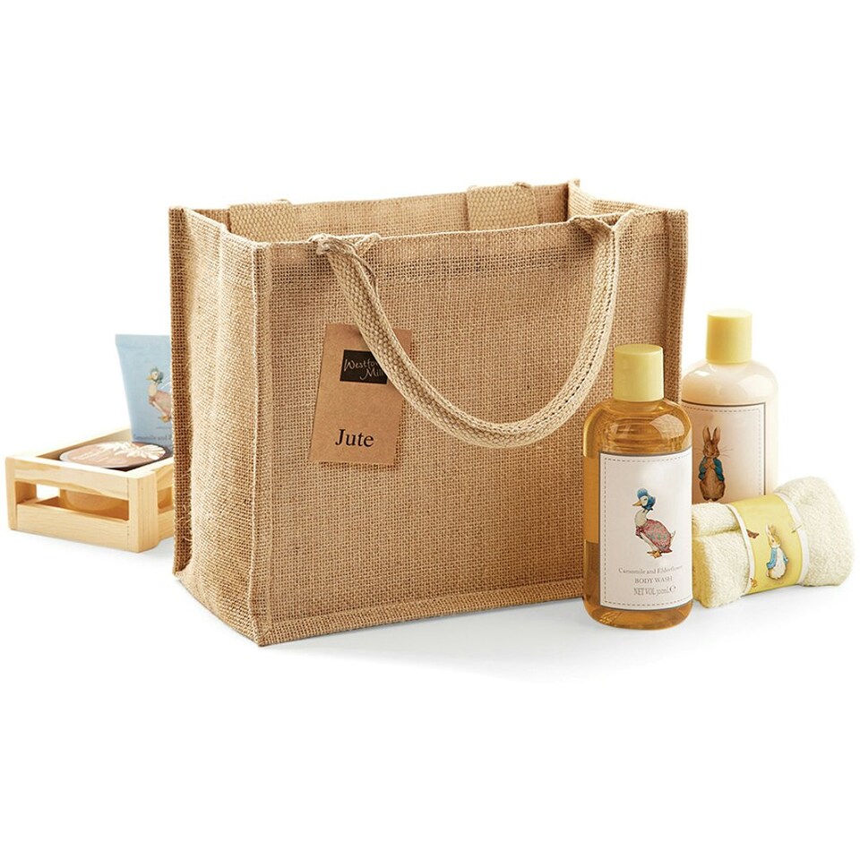 image 1 of Westford Mill Jute Mini Gift Bag (6 Litres) - Natural - One Size