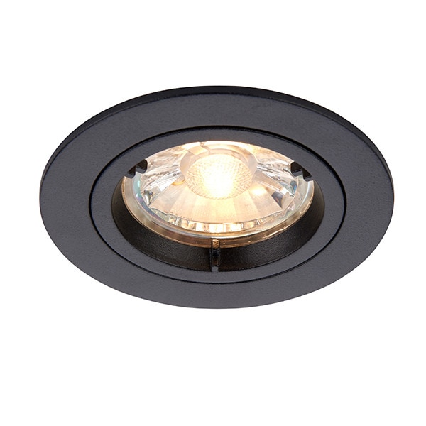 Netlighting Cast Recessed Downlight Round Matt Black 70mm CutOut Dimmable
