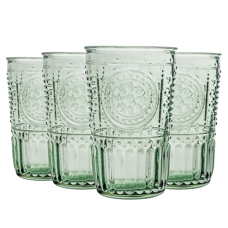 image 1 of Bormioli Rocco Romantic Highball Glasses - 340ml - Pack of 4 | Green | Green