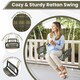 image 9 of COSTWAY Patio Swing Bench Backless Rattan w/Hanging Ropes Black
