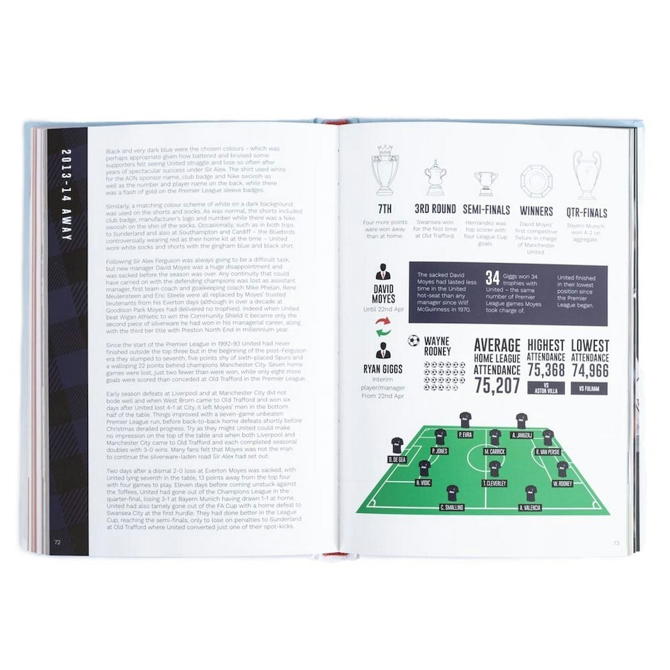 image 1 of Manchester United FC Classic Kit Book - White/Light Blue - One Size