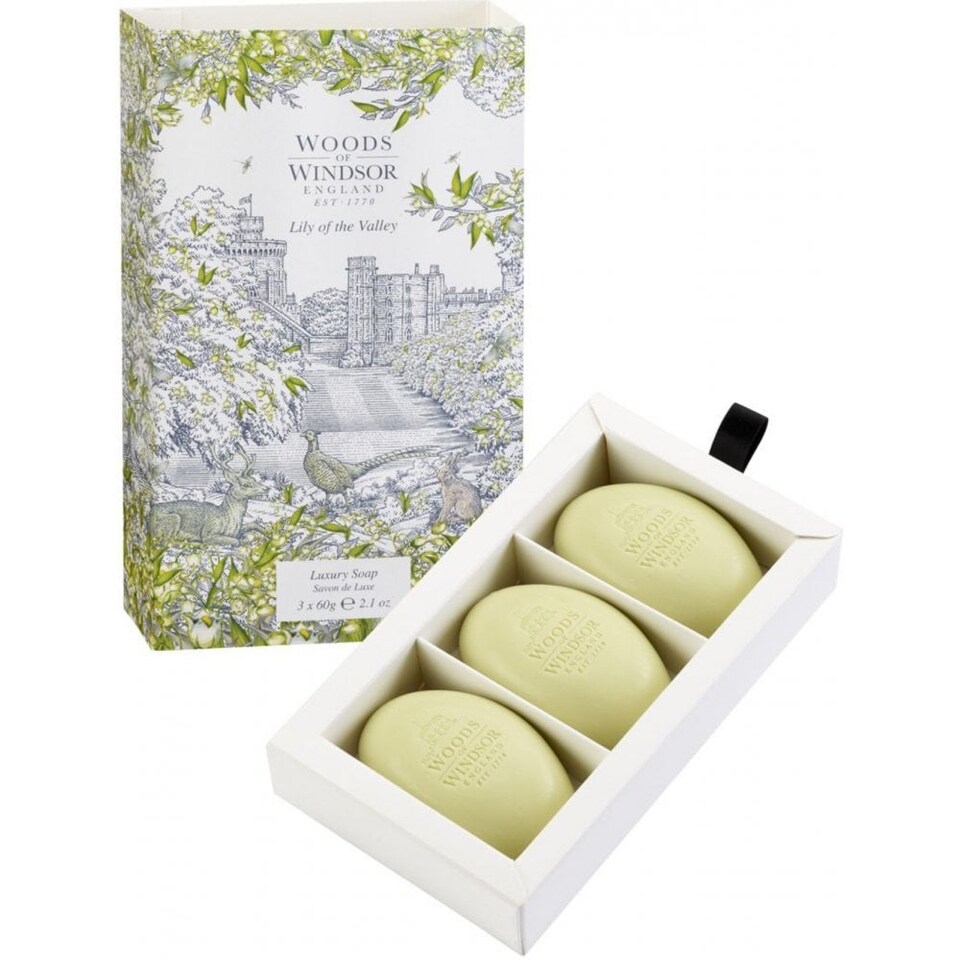 image 1 of Woods of Windsor Lily of the Valley Triple-Milled Soap 3 x 60g