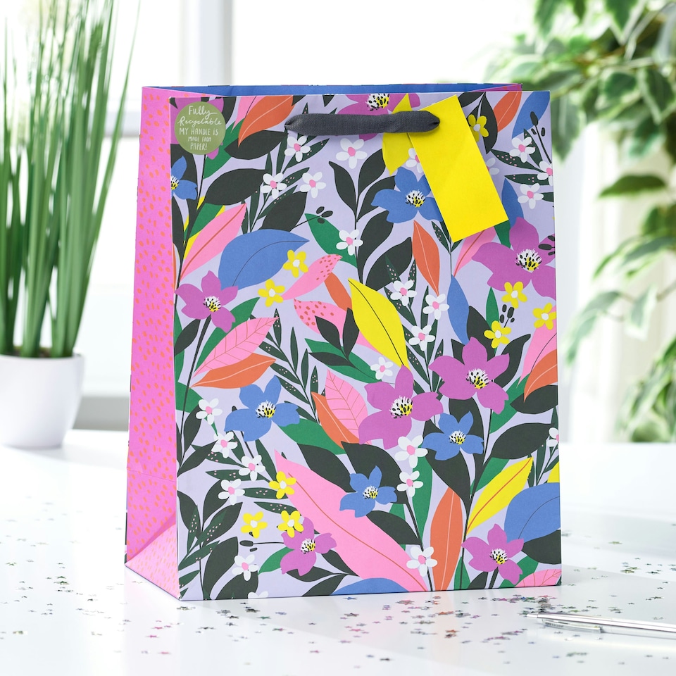 image 1 of Bountiful Floral Large Gift Bag - Pack of 3