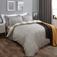image 2 of OHS Denim Check Print Duvet Cover and Pillowcase Set, Single - Ochre Yellow