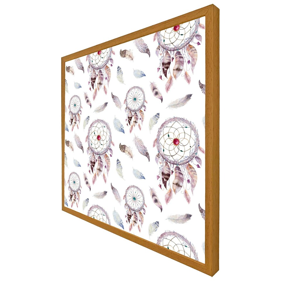 image 1 of Dreamcatcher and feather pattern (Picutre Frame) Black | XL