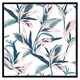 image 1 of Winter pink & blue flowers (Picture Frame) Black | S